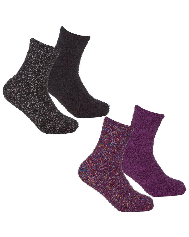 Forever Dreaming 4 Pack Fluffy Glitter Socks