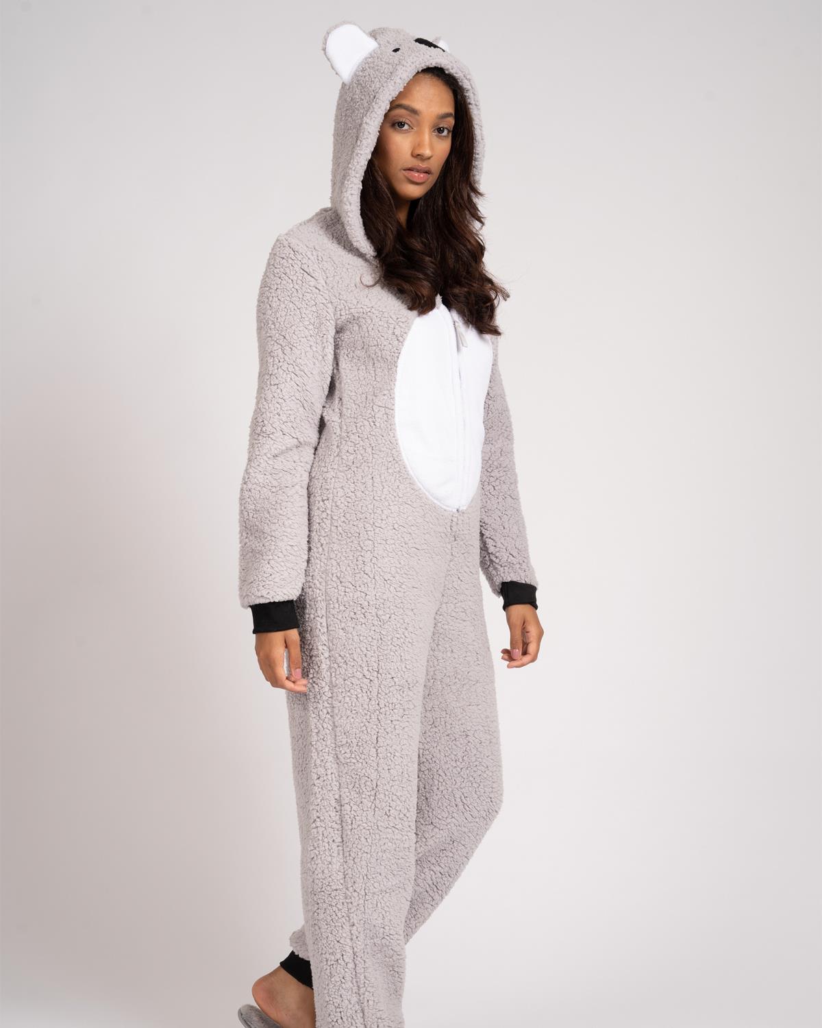 Loungeable Womens Grey Sherpa Koala Onesie