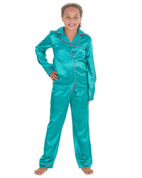 Slumber Party Girls Satin Long Pyjamas