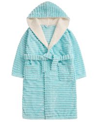 Girls Mint Jacquard Stripe Dressing Gown