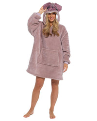 Slumber Hut Womens Pug Oversized Snuggle Hoodie