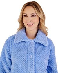 Slenderella Womens 52" Waffle Fleece Button Dressing Gown