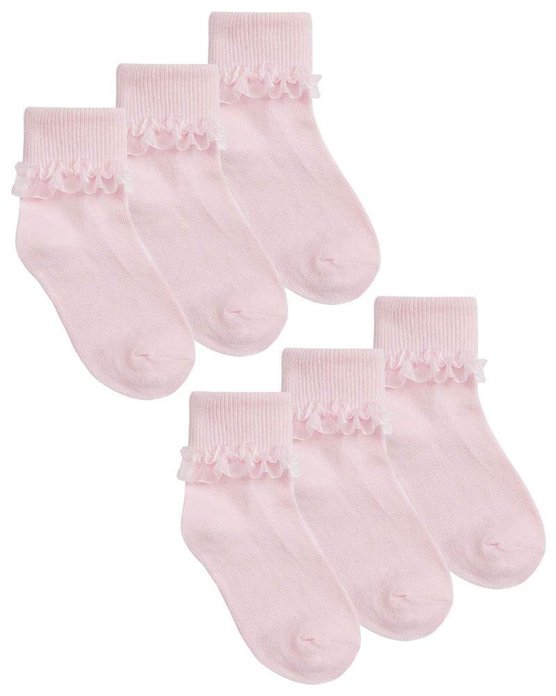 Cottonique 6 Pack Girls Frilly Lace Socks