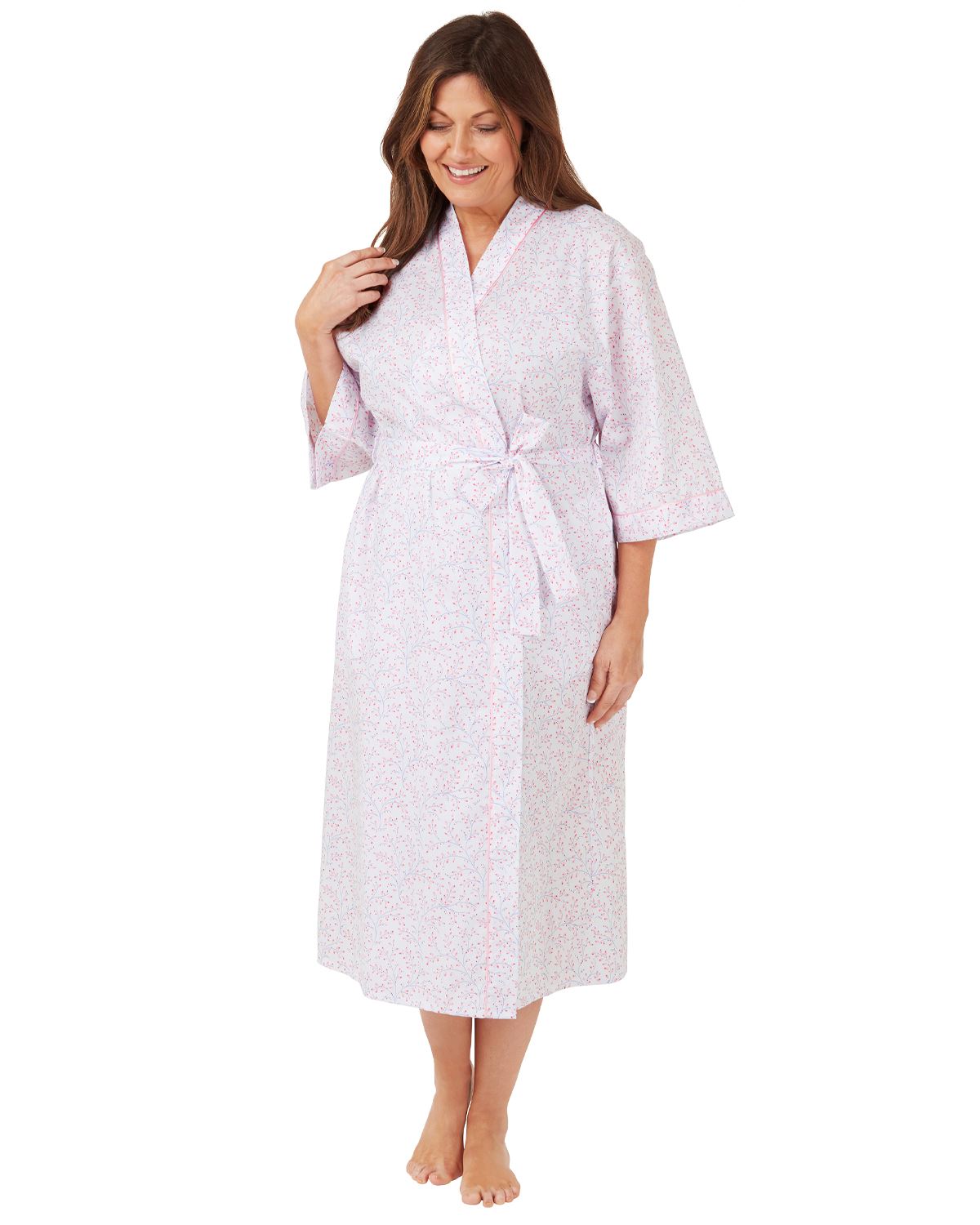 Marlon Womens Swirl Leaf Woven Robe