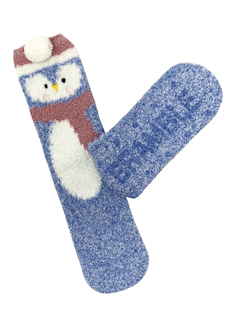 Bramble Womens Penguin Fluffy Socks Gift Box