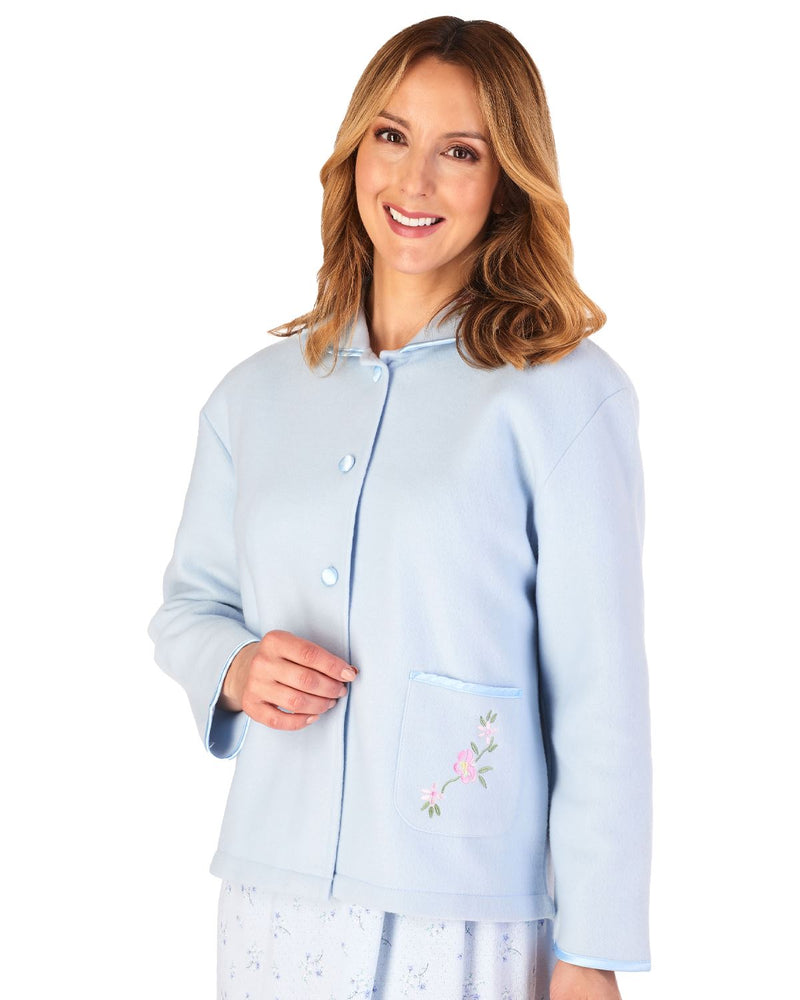 Slenderella Womens Polar Fleece Button Bed Jacket