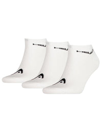 HEAD Unisex 3 Pack Cotton Sneaker Socks