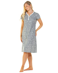 La Marquise Womens Heather Stars Short Sleeve Nightie