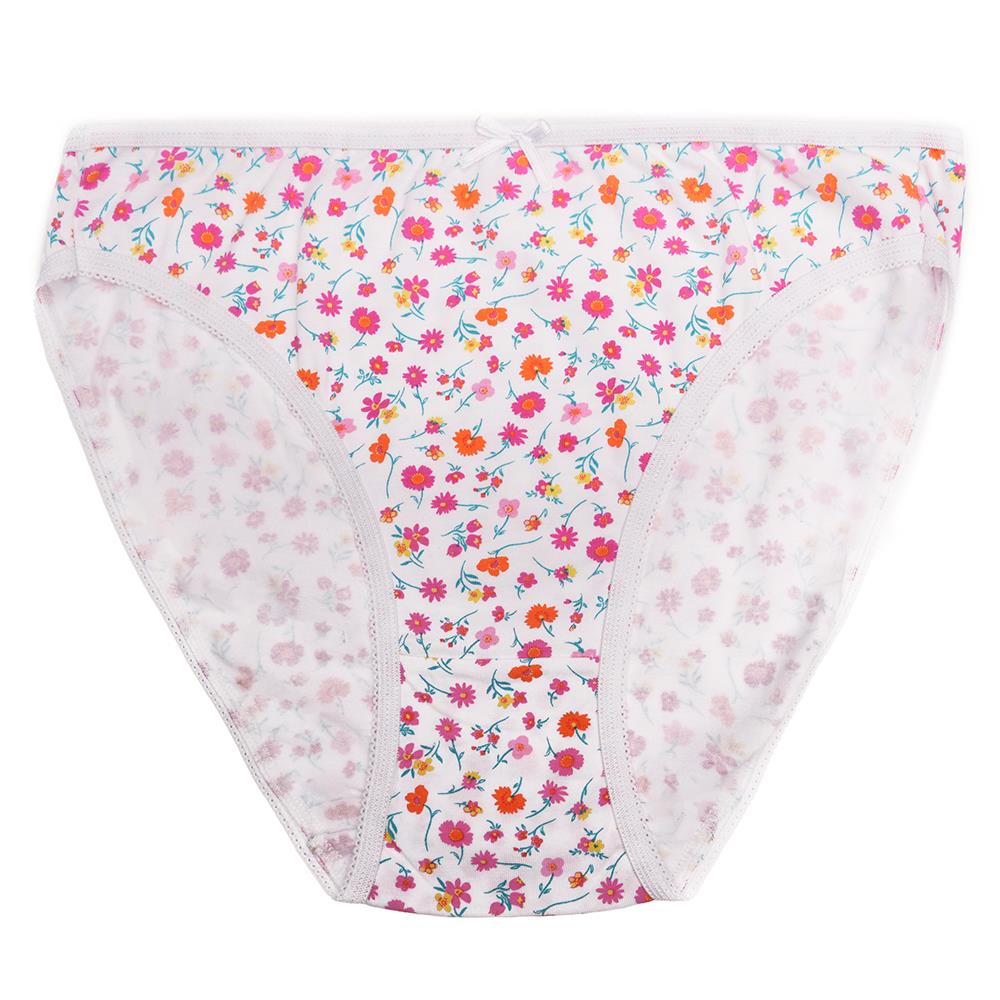 Anucci Womens 5 Pack Pink Floral High Leg Briefs