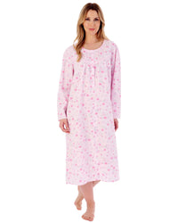 Slenderella Womens 100% Woven Cotton Long Sleeve Nightie