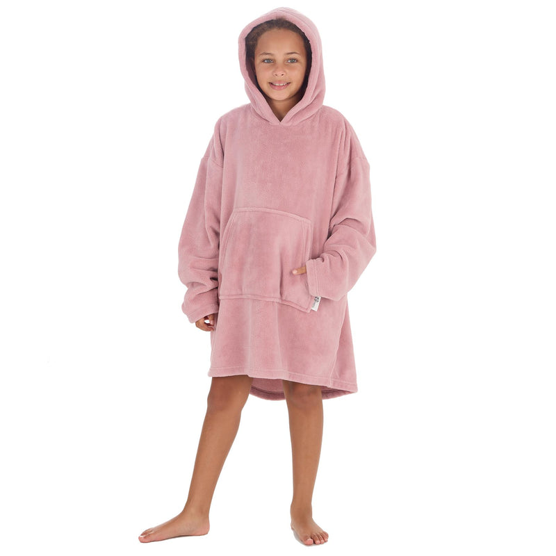 Huggable Kids Plain Oversized Fleece Hoodie