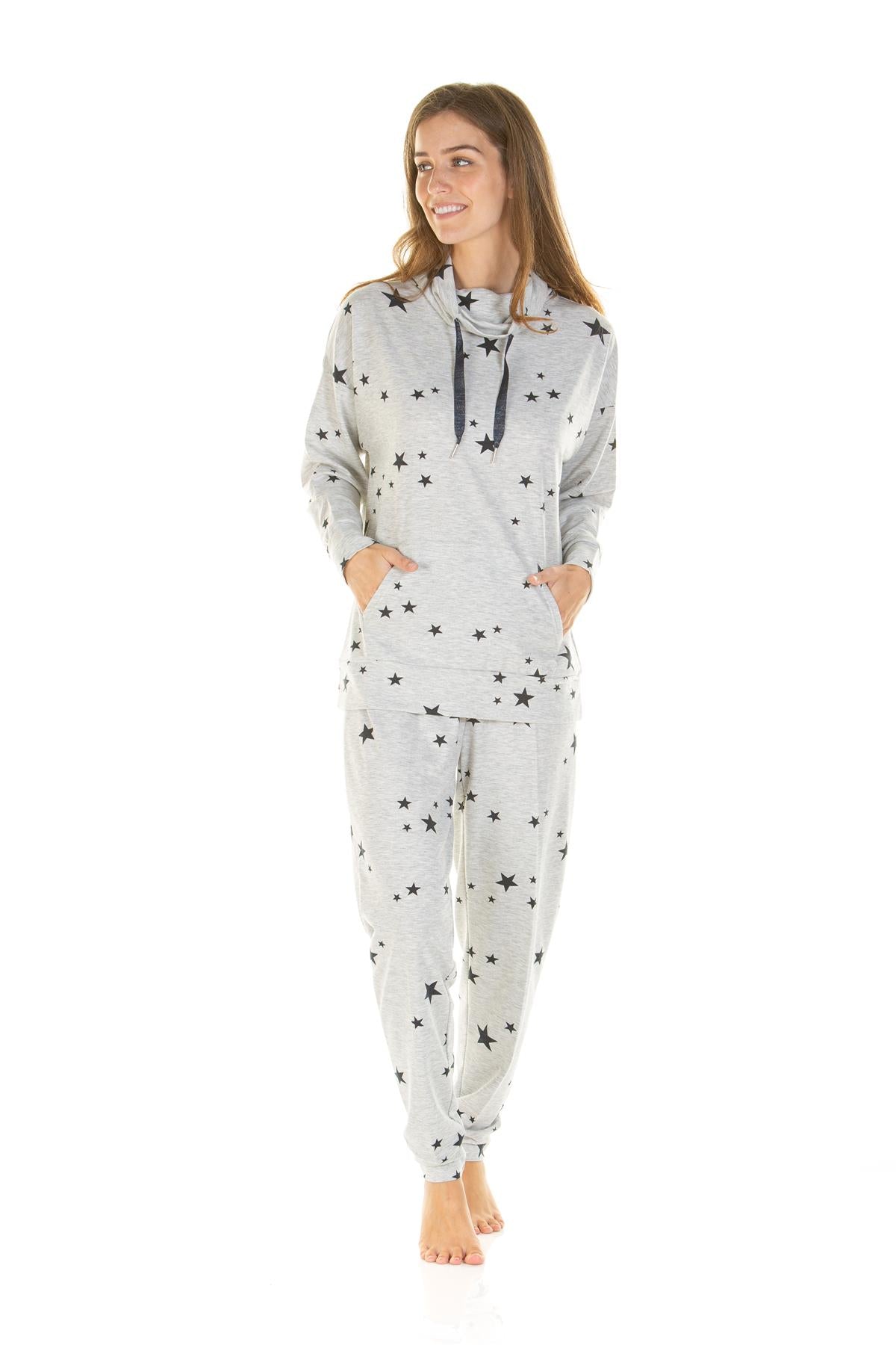 La Marquise Womens Starry Days Cowl Neck Pyjamas