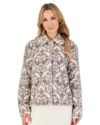 Slenderella Womens Printed Waffle Fleece Bed Jacket