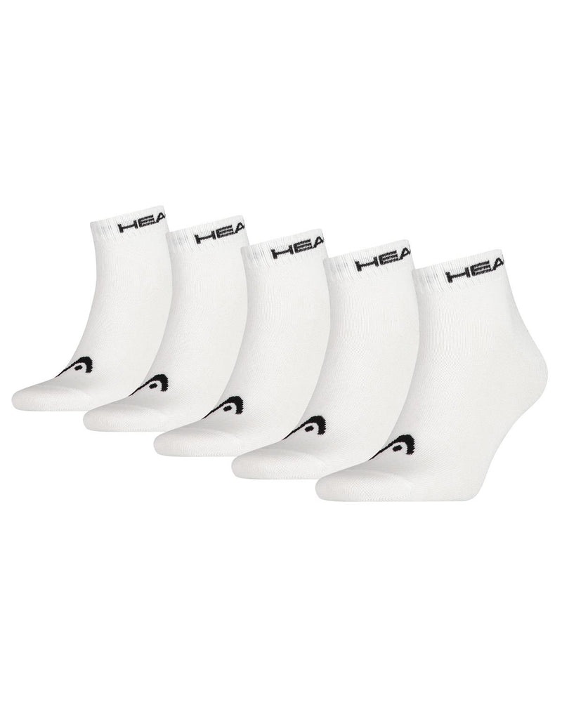 HEAD Unisex 5 Pack Cotton Quarter Socks