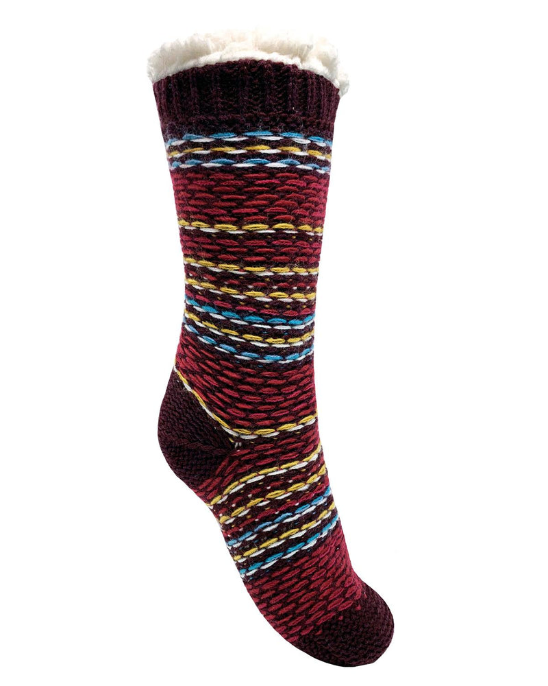 Bramble Womens Rainbow Textured Slipper Socks