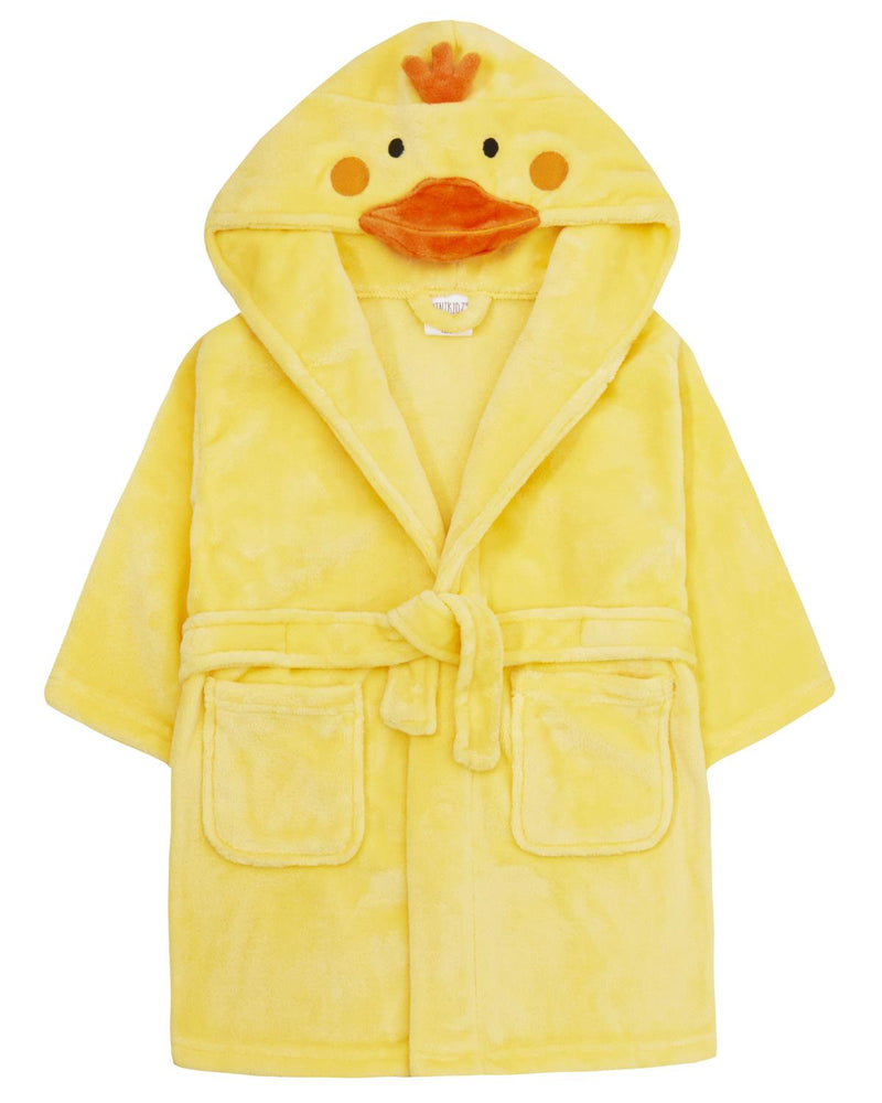 Kids Yellow Duck Fleece Dressing Gown