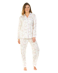 Sue Marks Womens Flower Spray Button Pyjamas