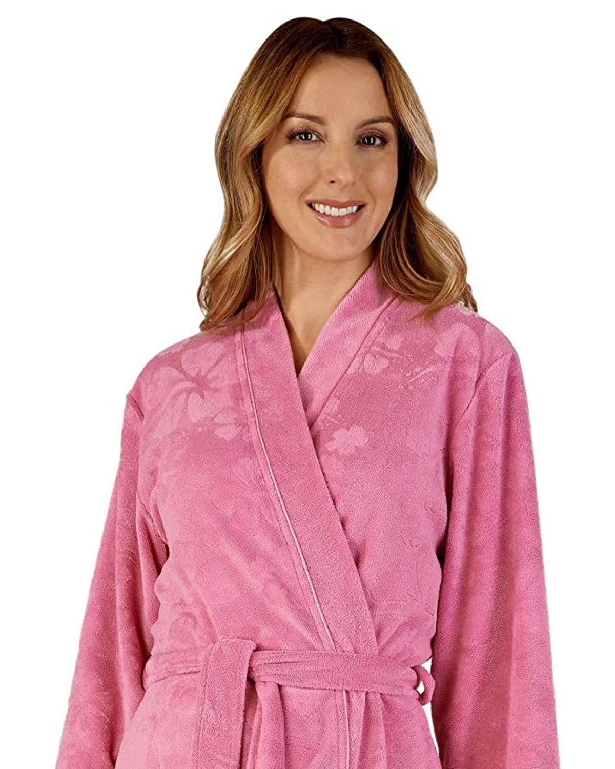 Slenderella Womens 38" Floral Embossed Dressing Gown