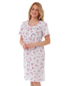 Lady Olga Womens Short Sleeve Floral Woven Nightie