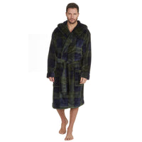 Pierre Roche Mens Green Check Dressing Gown