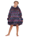 Huggable Kids Navy Aztec Print Snuggle Hoodie