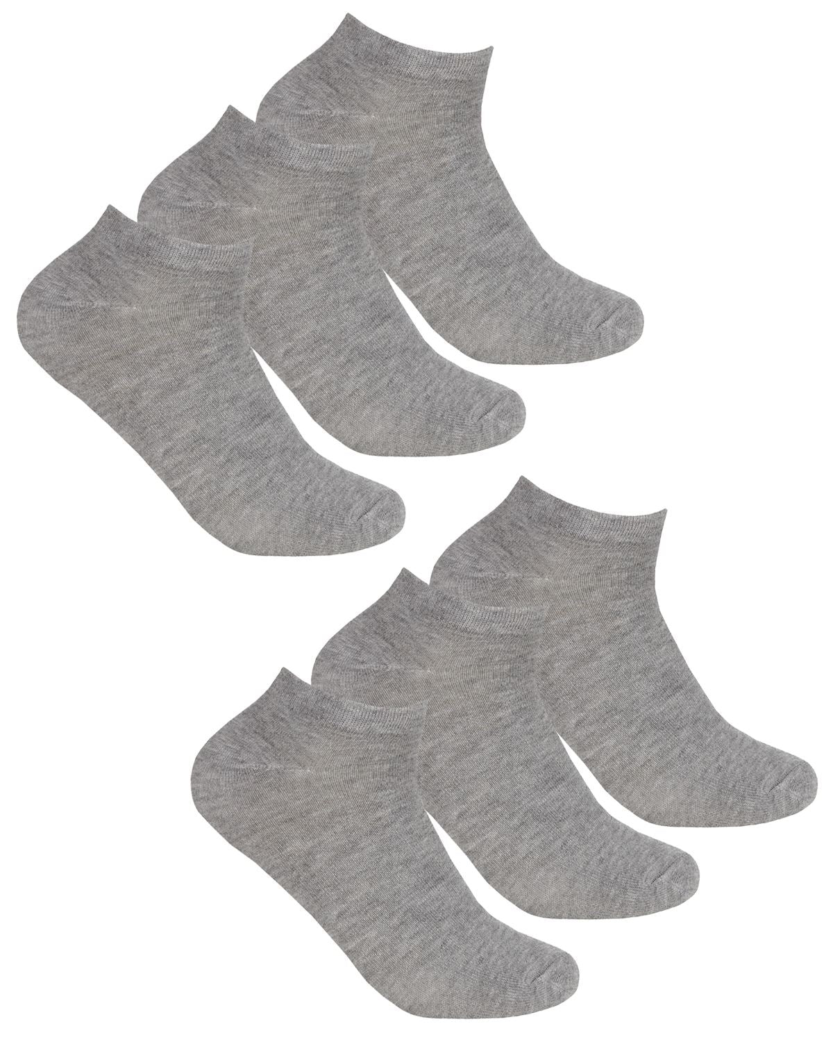 Womens 6 Pack Bamboo Trainer Socks