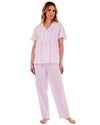 Slenderella Womens Embroidered Pintuck & Ruffle Woven Pyjamas