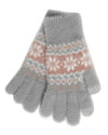 Foxbury Womens Fairisle Touch Screen Fluffy Gloves