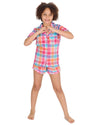 Forever Dreaming Girls Check Button Short Pyjamas