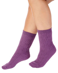 Slenderella Womens Textured Rib Bed Socks