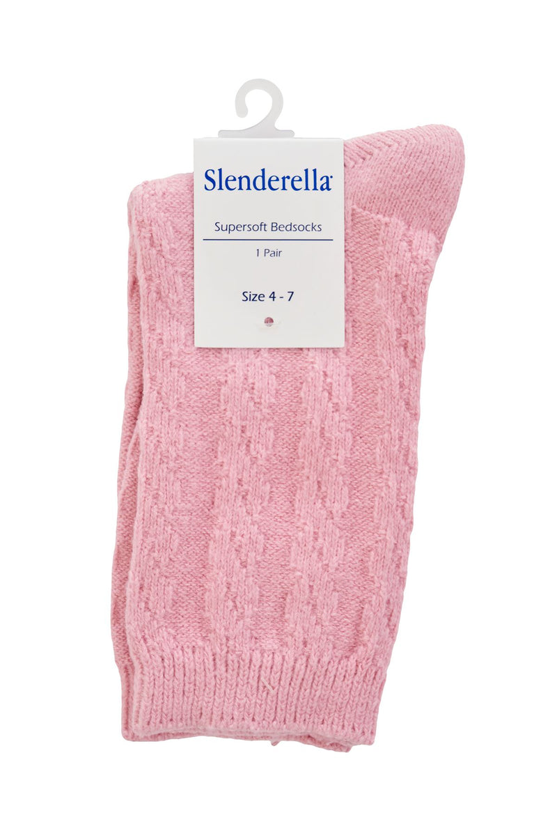 Slenderella Womens Super Soft Cable Knit Bed Socks