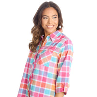 Forever Dreaming Womens Check Print Nightshirt