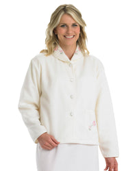 Slenderella Womens Polar Fleece Button Bed Jacket