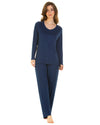 La Marquise Womens Bamboo Lace Long Pyjamas