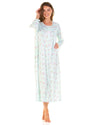 La Marquise Womens Primrose in Bloom Jersey 50" Long Sleeve Nightie