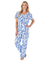 Slenderella Womens Floral Jersey Pyjamas