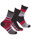 Womens 6 Pack Stripe Mix Bamboo Socks