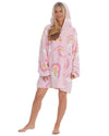 Huggable Womens Pink Rainbow Oversized Hoodie