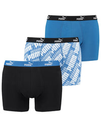 Puma Mens 3 Pack Cotton Print Boxer Shorts