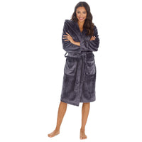 Forever Dreaming Womens Polished Hooded Dressing Gown