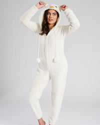 Loungeable Womens Cream Owl Snow Tip Onesie