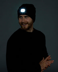 Mens LED Light Knitted Beanie Hat