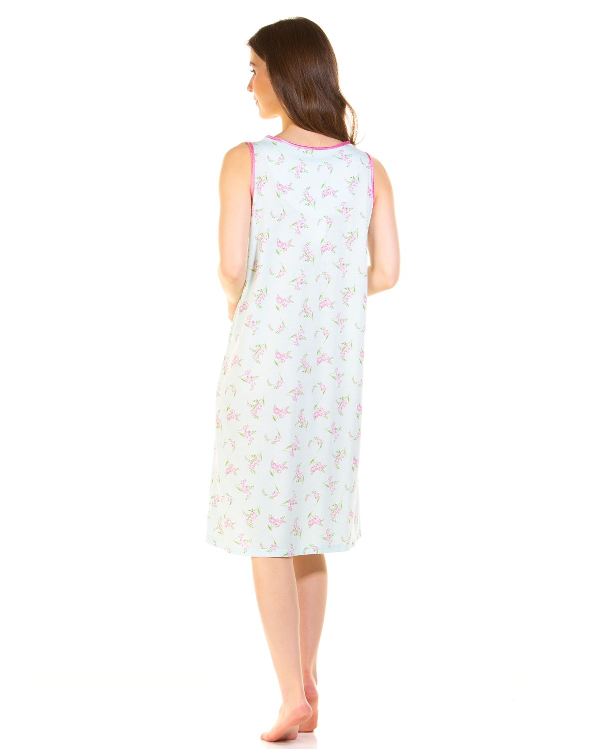 La Marquise Womens Primrose in Bloom Jersey Sleeveless Nightie