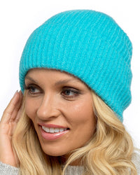 Foxbury Womens Ribbed Turn Up Beanie Hat