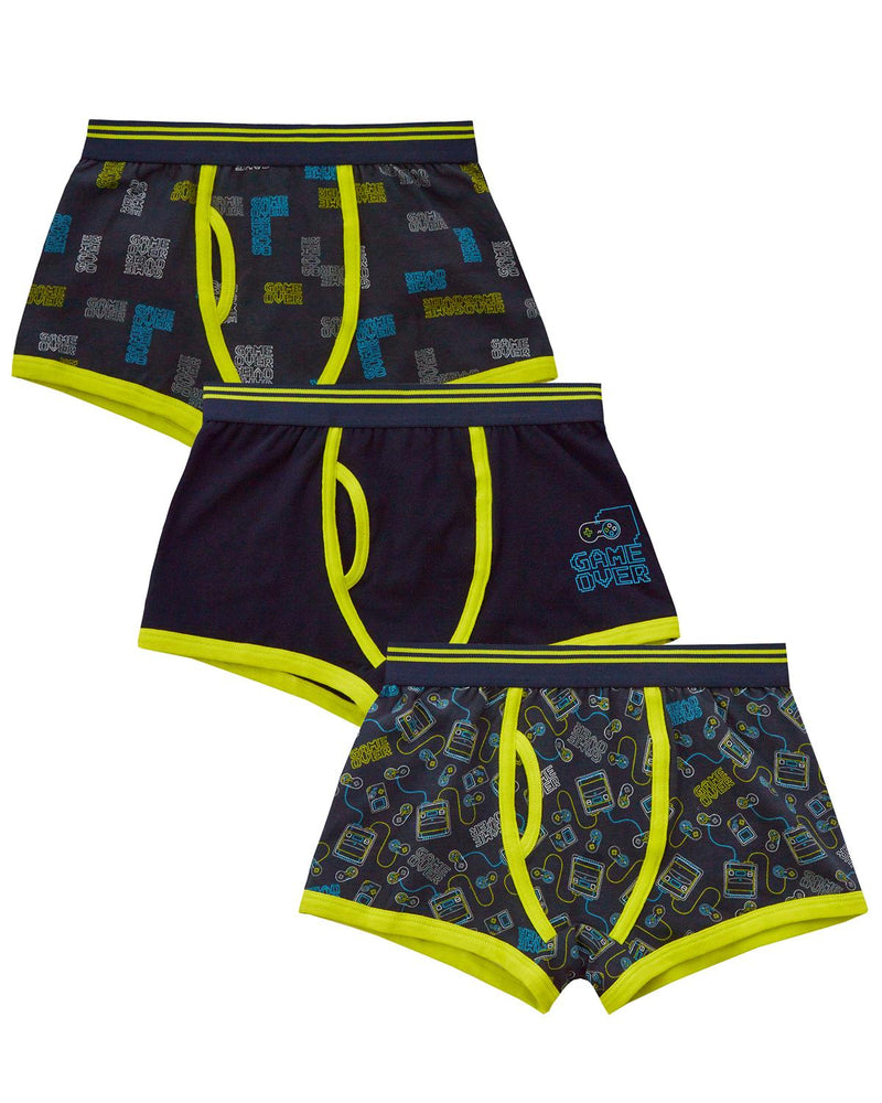 Boys 3 Pack Gaming Print Boxers