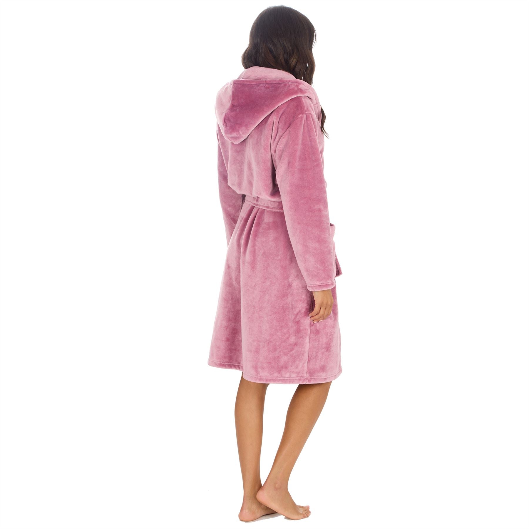 Forever Dreaming Womens Polished Hooded Dressing Gown