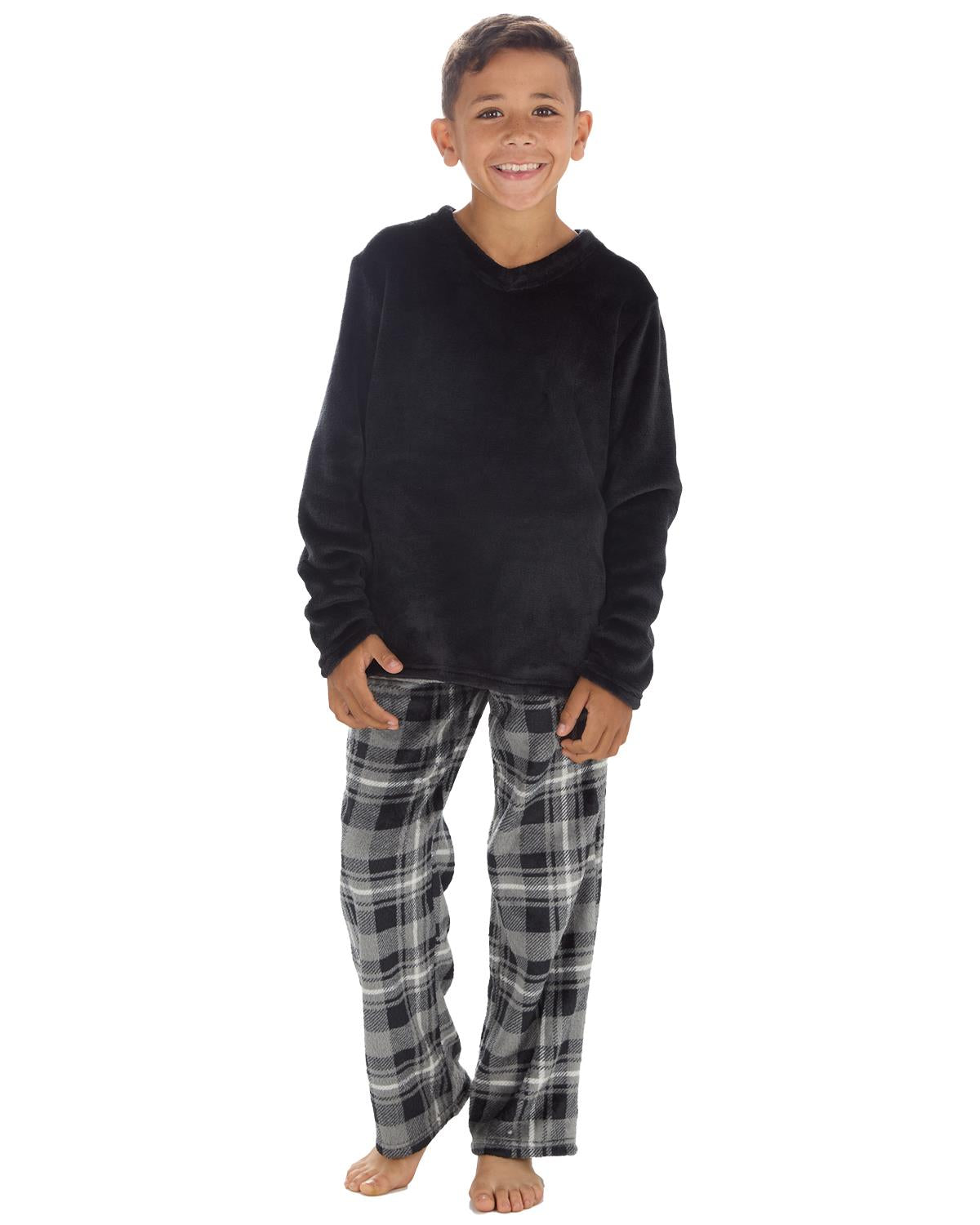 Cargo Bay Boys Polished Fleece Check Pyjamas