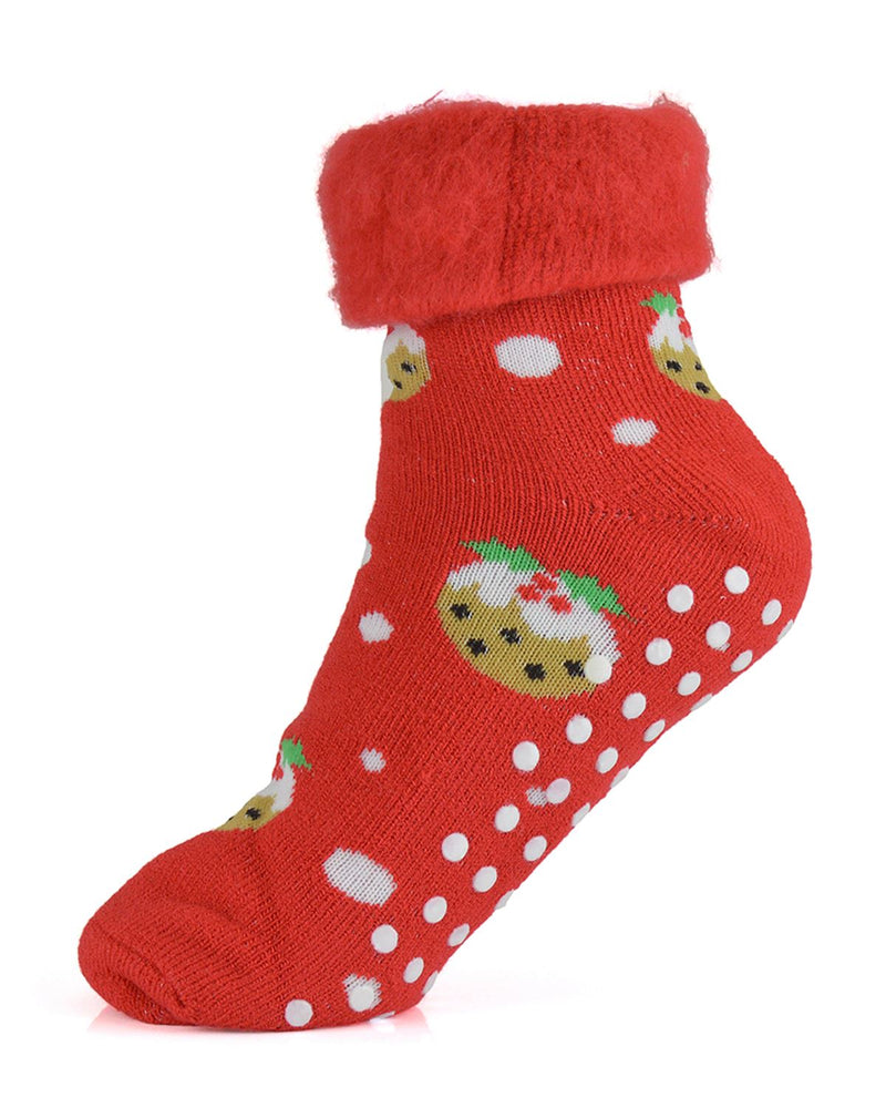 3 Pack Womens Christmas Brushed Bed Socks