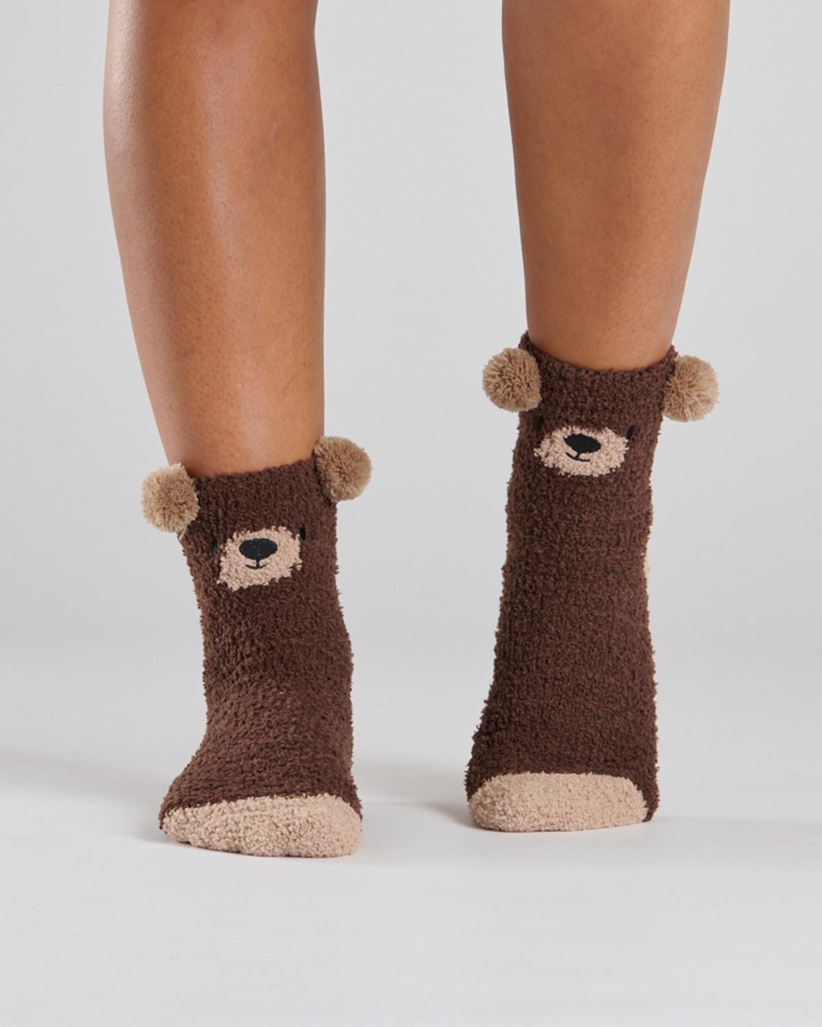 Loungeable Womens Bear Cosy Socks In Gift Box