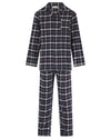 Walker Reid Mens Brushed Cotton Black Check Pyjamas